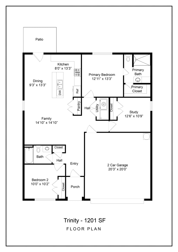 2, 3, & 4 Bedroom Katy Houses for Rent Floor Plans